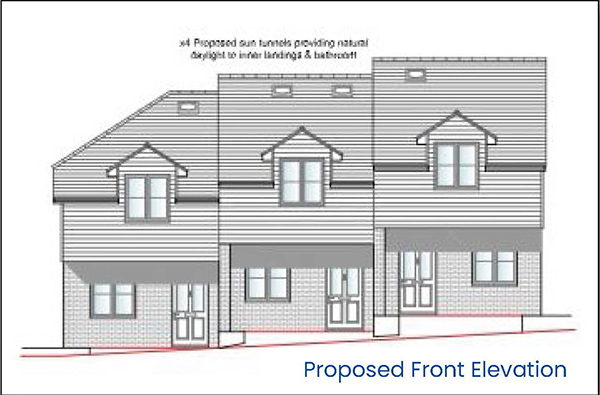 Lot: 150 - SITE WITH PERMISSION FOR THREE, 3-BEDROOM HOUSES -
